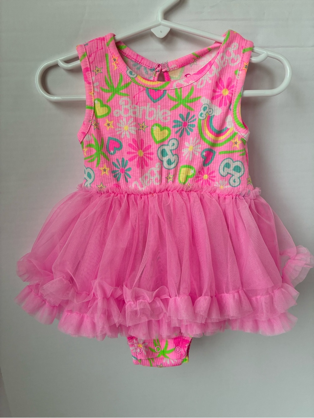 Baby Girls BARBIE Onesie/Tutu with matching Headband 18 mths
